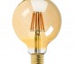 LED Filament Bulb - Gold Tint G30 LED Bulb with 6 Watt Filament LED - Dimmable