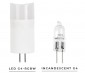 G4 Smart Bulb next to a traditional incandescent G4 bulb 