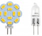 G4 LED Bulb - 35 Watt Equivalent - Bi-Pin LED Disc - 340 Lumens; Front View With Incandescent Size Comparison