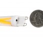 G9 LED Bulb - 4 LED - 3 Watt Bi-Pin LED Filament Bulb: Back View with Size Comparison 