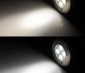 LED In-Ground Well Light - 8 Watt - 400 Lumens: Showing Beam Pattern In Natural White (Top) & Cool White (Bottom).