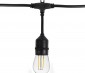 33' Patio Outdoor LED String Lights with 15 Filament Bulbs - Suspended Sockets - 2200K/2700K