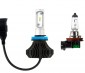 LED Headlight Kit - H8 LED Fanless Headlight Conversion Kit with Compact Heat Sink: Size Comparison to Incandescent Bulb