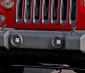 LED Fog Light - 3" Square - 25W: Installed on Jeep Wrangler Bumper with AUX-27MB 