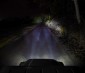 LED Driving Light - 3" Square - 25W: Shown Installed On Jeep And Showing Beam Pattern On Dark Road. 
