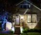 18W Color Changing RGB LED Landscape Spotlight (Remote Sold Separately): Shown Illuminating Magnolia Tree In Blue. 