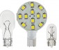 921 LED Bulb, 12 LED Disc Type Wedge Base LED Bulb: Front View With Size Comparison To 194 & 921 Stock Bulbs