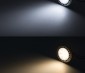 AR111 LED Spot Lamp - 9 SMD LED Bi-Pin Bulb: On Showing Beam Pattern In Warm White (Top) And Cool White (Bottom).
