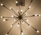LED Filament Bulb - G14 LED Candelabra Bulb with 4 Watt Filament LED - Dimmable: Shown Installed In Sputnik Type Ceiling Fixture On and Dimmed. 