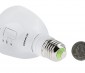 LED Emergency Light Bulb for Power Outages with Remote and Internal Rechargeable Battery: Back View With Size Comparison 