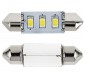 3710 LED Bulb - 3 x 2835 SMD LED Festoon: Front View With Size Comparison 