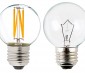 LED Filament Bulb - G16 LED Bulb with 4 Watt Filament LED - Dimmable: Profile View with Size Comparison to Incandescent Bulb