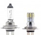 H7 LED Bulb - 36 High Power LED Daytime Running Light with Incandescent Bulb for comparison