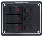 LED Rocker Switch Panels with Fuse - Weatherproof DC Distribution Switch Panel: Front View of LED Rocker Panel
