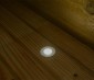 LED Step Lights - White 40mm Metal Trimmed Mini Round Deck / Step Accent Light - 0.5 Watt: Shown Installed On Deck And On. 