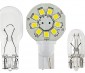 921 LED Bulb, 9 LED Disc Type Wedge Base LED Bulb: Front View With Size Comparison To 194 & 921 Stock Bulbs