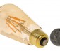 LED Vintage Light Bulb - Gold Tint ST18 Shape - Edison Style Antique Bulb with Filament LED - Dimmable: Back View. 