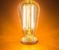 LED Vintage Light Bulb - ST18 LED Bulb w/ Filament LED - Dimmable: Turned On 