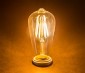 LED Vintage Light Bulb - ST18 LED Bulb w/ Filament LED - 5W Dimmable: Turned On