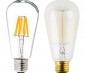 ST18 LED Filament Bulb - 60 Watt Equivalent LED Vintage Light Bulb - Dimmable - 700 Lumens: Profile View With Size Comparison To Incandescent Bulb