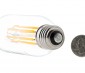 LED Vintage Light Bulb - T14 Shape - Radio Style LED Bulb with Filament LED: Back View with Size Comparison