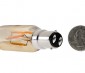 LED Vintage Light Bulb - Gold Tint T8 Shape - Radio Style Bayonet Base LED Bulb with Filament LED: Back View