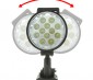 LED Work Light - 6" Round - 12W Adjustable Spot Light w/ Handle: Front View