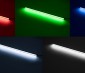 Linear LED Light Bar Fixture: Shown On In Red, Green, Blue, Natural White (Bottom Right) And Cool White (Bottom Left). 