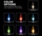 Choose between seven solid color options and five pattern modes