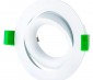 Modular Downlight Trim Options for RLFM series LED Recessed Light Engines: Aimable Round 100mm Front, Profile & Back Views