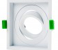 Modular Downlight Trim Options for RLFM series LED Recessed Light Engines: Aimable Square 98mm Front, Profile & Back Views