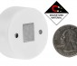 Mini RF Single Color Push Button LED Dimmer Switch w/ Magnetic Base for EZ Dimmer Controller: Back View with Size Comparison 