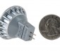 MR11 LED Bulb - 3 SMD LED Bi-Pin Bulb: Back View with Size Comparison