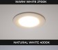 Lights are offered in 3 color temperatures, shown with white trim.  