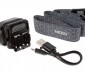 Includes: removable clip, mini USB to USB charging cable, reflective adjustable headband.