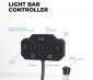 Wired controller adjusts spot/flood beam, selects RGB backlit color and driving beam on/off
