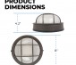 Corrosion-resistant aluminum housing with glare-free frosted glass lens