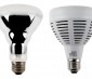 PAR30 LED Bulb, 40W: Profile View with Size Comparison to Incandescent Bulb 