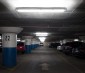 T8 LED Vapor Proof Light Fixture for 2 LED T8 Tubes - Industrial LED Light - 4' Long: Shown Installed In Parking Garage With Natural White T8 Tubes.