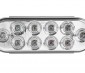 Oval LED Truck Lights and Trailer Lights with Clear Lens - 6” LED Brake/Turn/Tail Lights w/ 10 High Flux LEDs - 3-Pin Connector: Front View