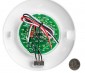 Round Dome Light LED Fixture with 3 Position Switch: Back View with Size Comparison 