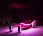 Battery Powered LED Light Strips Kit - Single Color - 2 Portable LED Light Strips: Shown Installed On Radio Flyer Wagon And On In Red, Blue, Green, Magenta, Yellow, And White. 