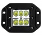 3" Square 18 Watt LED Mini Auxiliary Work Light - Flush Mount: Front View