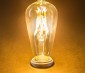 LED Vintage Light Bulb - ST18 Shape - Edison Style Antique Bulb with Filament LED: Turned On