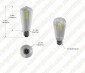 ST18 LED Filament Bulb - 60 Watt Equivalent LED Vintage Light Bulb - Dimmable - 700 Lumens