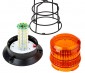 4-3/4" Amber LED Strobe Light Caged Beacon with 60 LEDs: Lift Cage & Twist Lens To Access LEDs & Mode Switch 