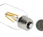 LED Vintage Light Bulb - T14 Shape - Radio Style LED Bulb with Filament LED: Back View With Size Comparison