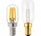 T22 LED Filament Bulb - 20 Watt Equivalent Candelabra LED Vintage Light Bulb - Radio Style - Dimmable: Profile View with Size Comparison to Incandescent Bulb