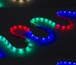 Waterproof Color Chasing LED Light Strips with Multi Color LEDs - 16.40ft (5m) Outdoor LED Tape Light with 18 SMDs/ft., 3 Chip RGB SMD LED 5050: On Showing Multiple Color Dreamcolor Modes. 