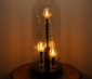 LED Vintage Light Bulb - Radio Style T8 LED Bulb w/ Gold Tint - Filament LED - Dimmable: Shown On Inside Glass Lamp.